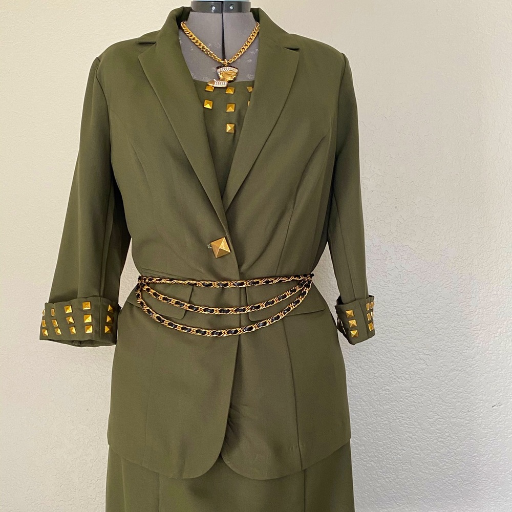 Army Green Studded Jacket